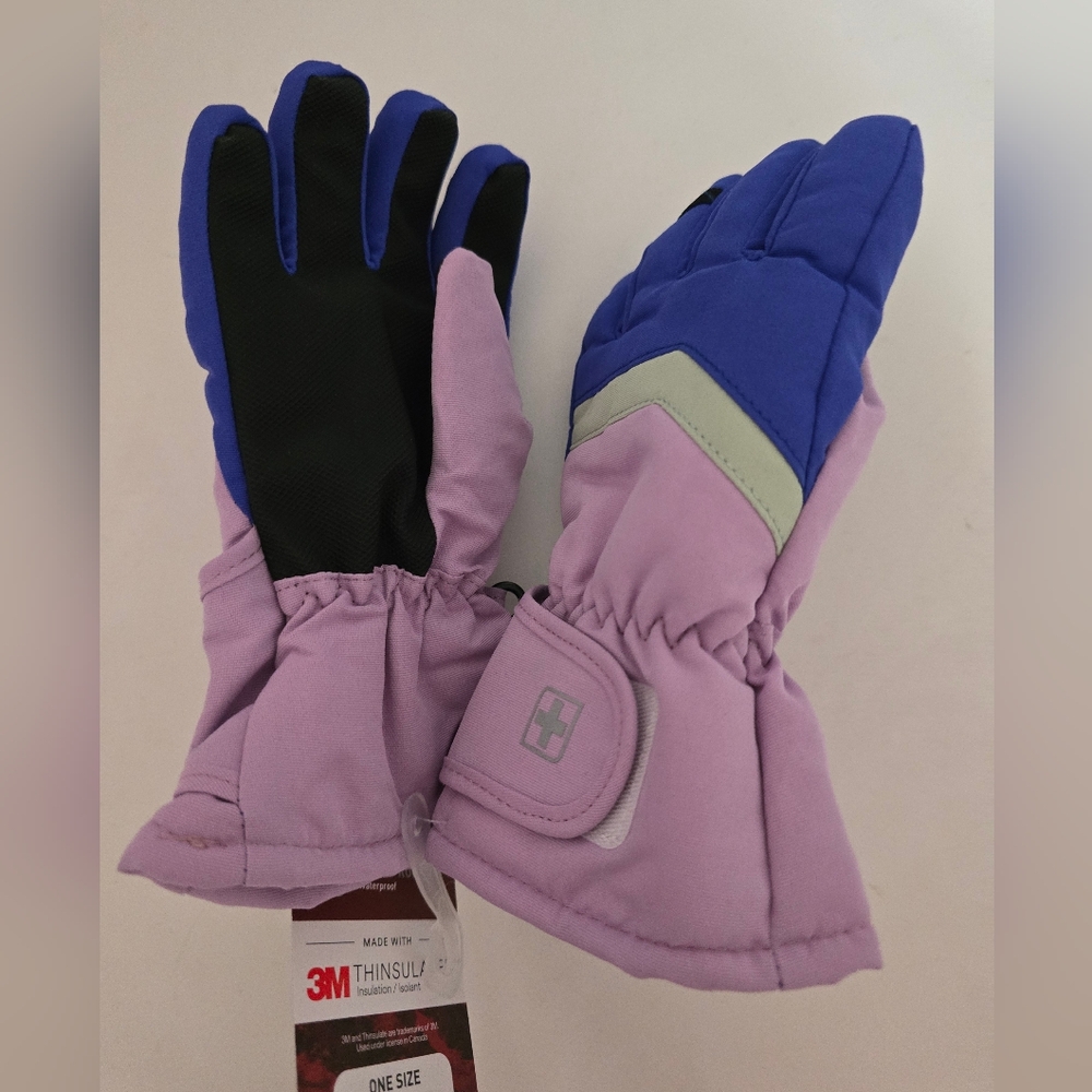 NWT Swiss Tech Toddler 3M Thinsulate Purple and Blue Ski Gloves